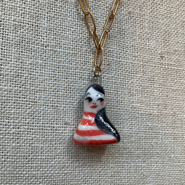 Striped Girl Gold Necklace - Kate Buuck