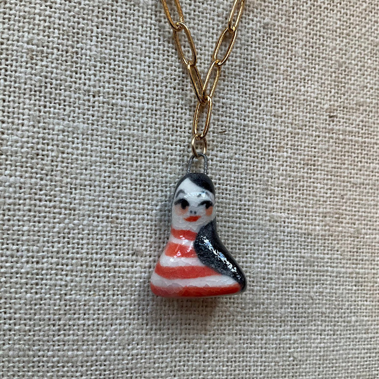 Striped Girl Gold Necklace - Kate Buuck