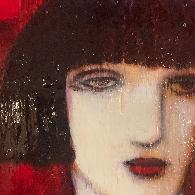 #2520 - Portrait in Crimson Umber Ink - Cynthia Markert