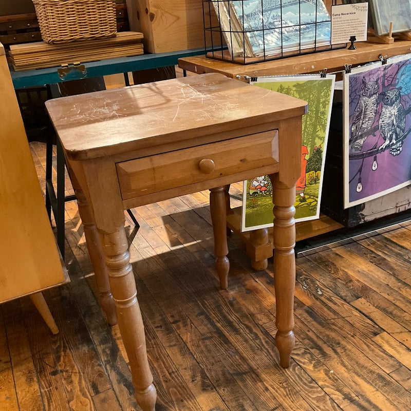 Fixtures - Vintage Solid Wood Side Table