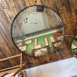 Fixtures - Set of Two Crate & Barrel Metal Tables w/ Mirror Tops