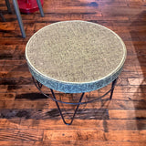 Fixtures - Mid-century Foot Stool (Green w/ iron legs)
