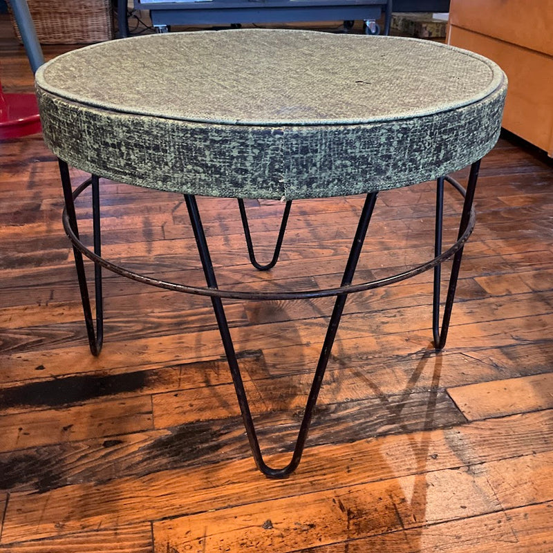 Fixtures - Mid-century Foot Stool (Green w/ iron legs)