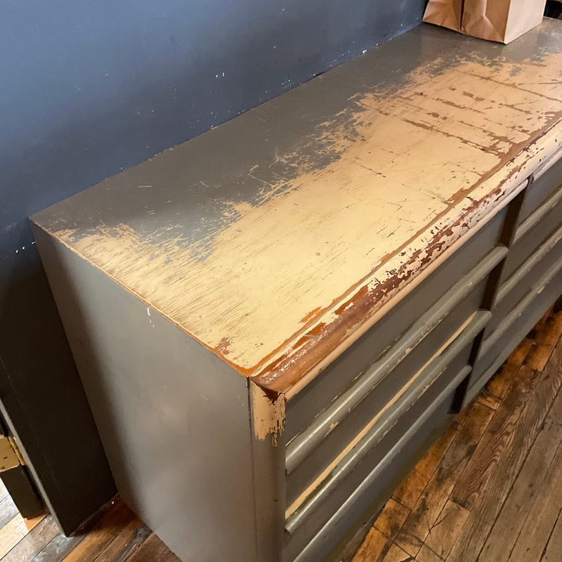 Fixtures - Mid-Century Gray Dresser w/ 8 Drawers