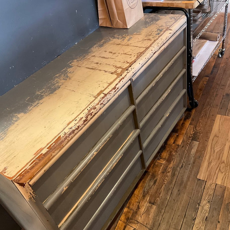 Fixtures - Mid-Century Gray Dresser w/ 8 Drawers