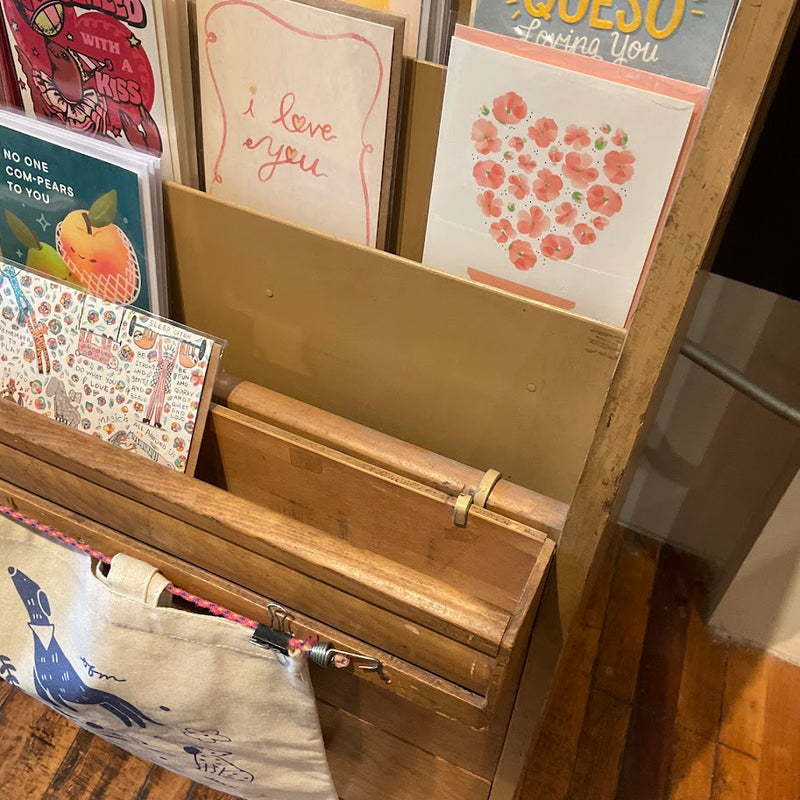 Fixtures - Vintage Wood Card Display w/ 6 Drawers