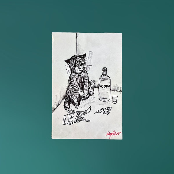 Vodka Cat Print - 6 x 4 - Kainat Saeed