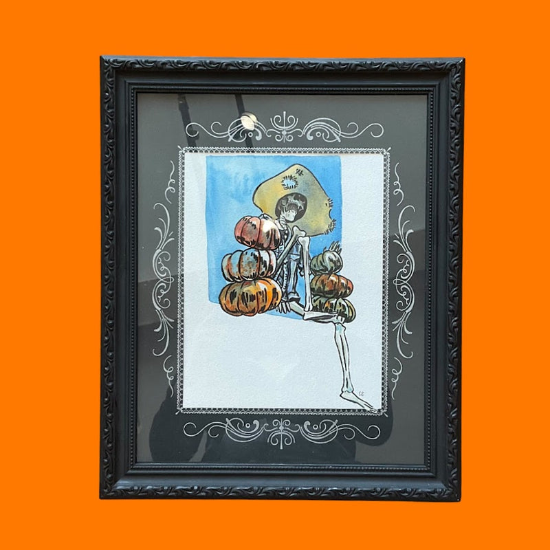 Skeleton with Pumpkins - Esther Sitver