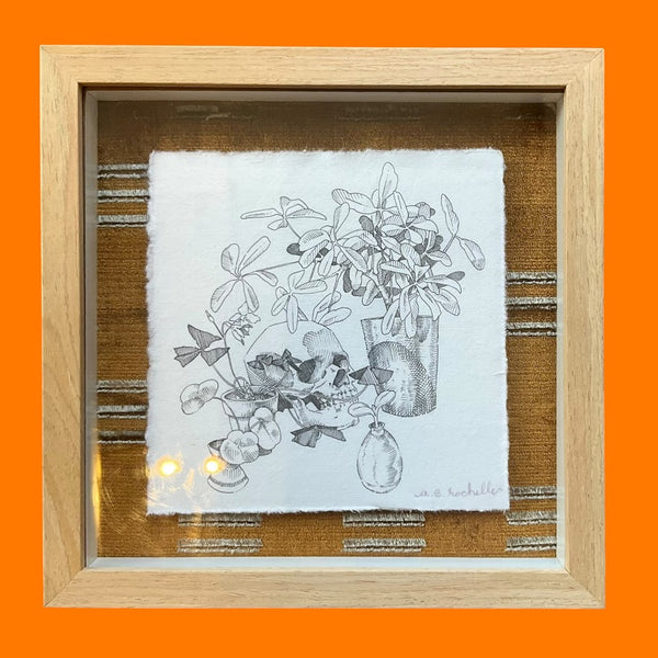Death Amongst the House Plants (Framed) Print (Haunted Art Show 2025) - Annie Rochelle