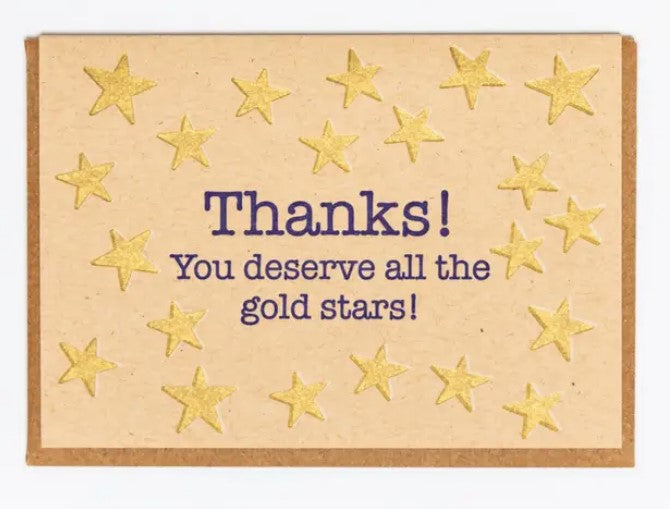 Gold Star Thanks Card