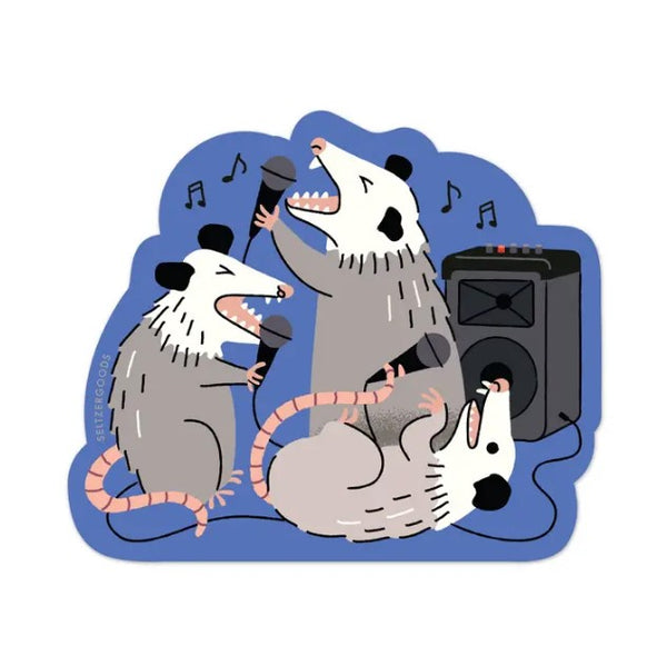 Opossum Karaoke Sticker