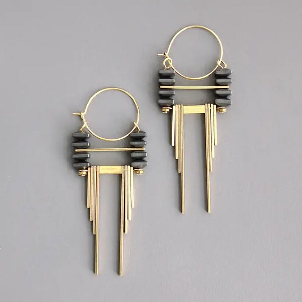 Art Deco Hoop Earrings