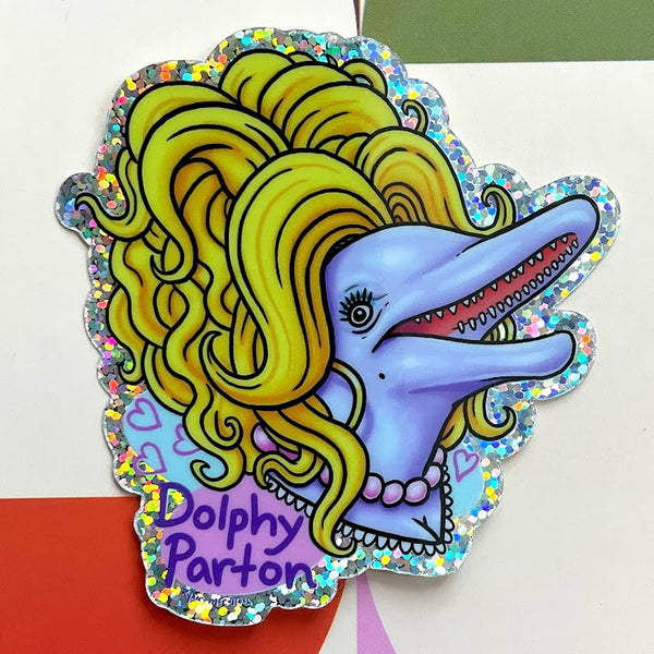 Dolphy Parton Glitter Sticker