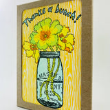 BOX SET - Thanks a bunch turquoise mason jar & flowers