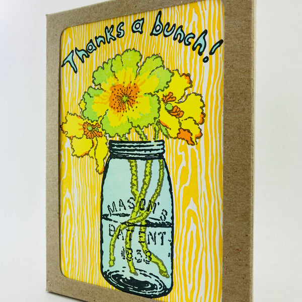 BOX SET - Thanks a bunch turquoise mason jar & flowers