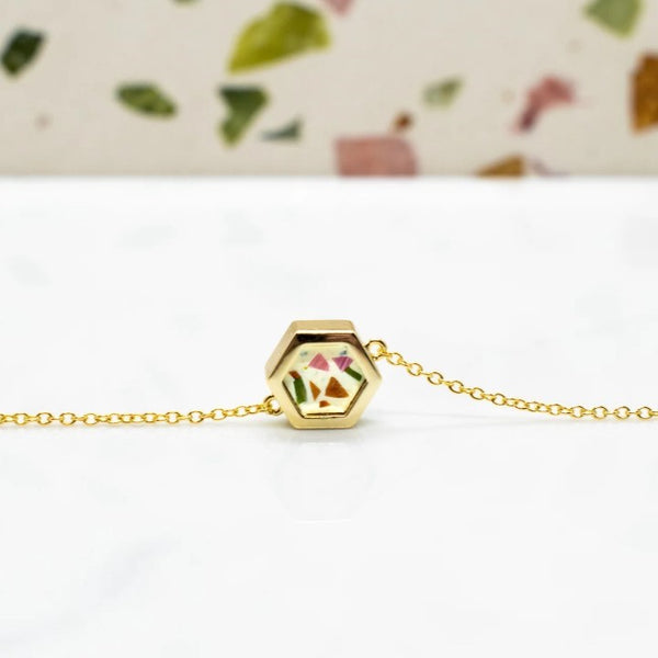 Jewel Geo Necklace - Cold Gold