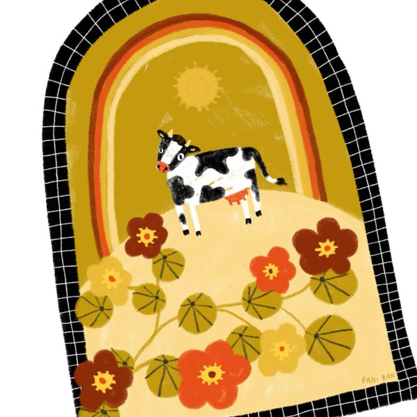 A COW JUMPED OVER Art Print - 5 x 7 - Rani Ban