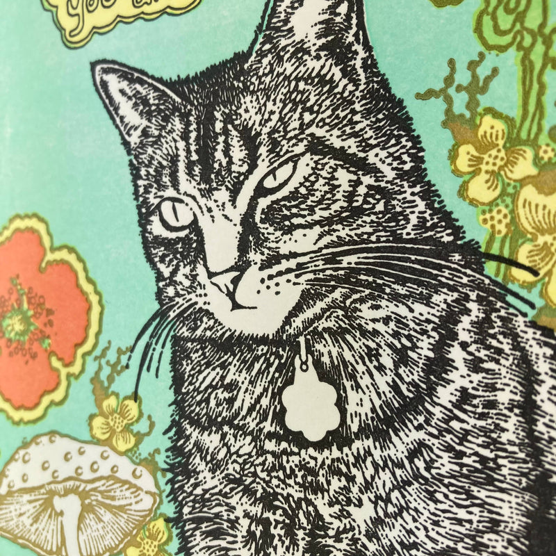 I've Been Thinking About You Cat & Flowers