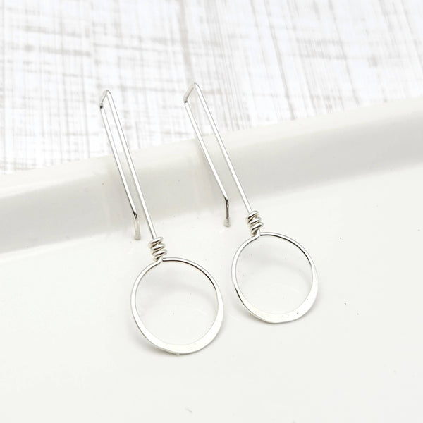Sterling Silver Threader Hoop Earrings - Handmade Earrings