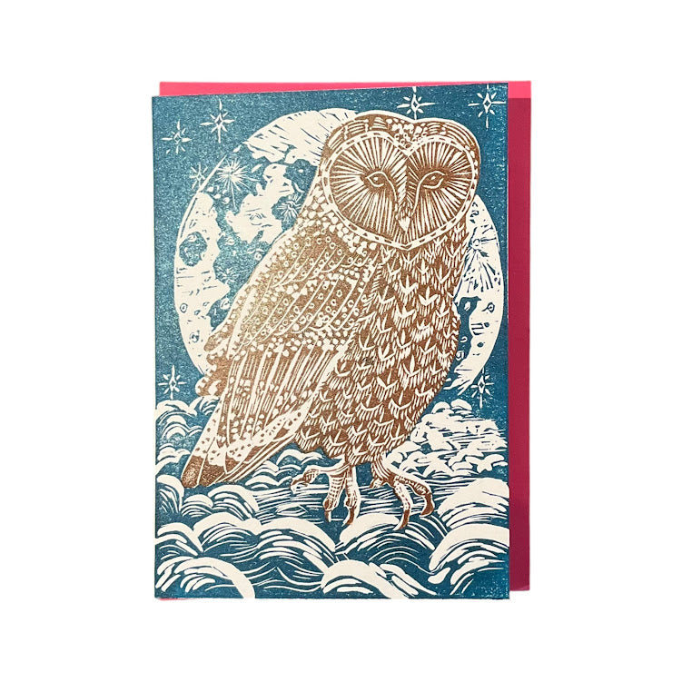 Owl with Moon Card