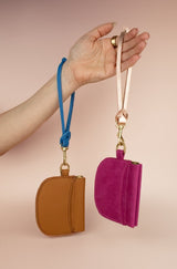 Leather Knot Keychain in Matisse Blue - Cold Gold