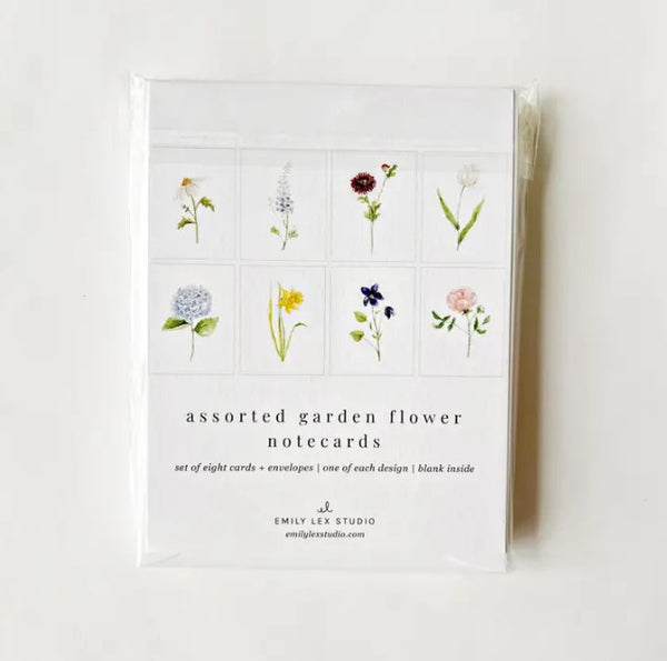 Assorted Garden Flowers - Boxed Set of 8