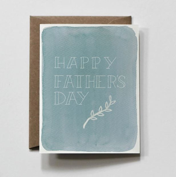 Blue Capital Water Color Father's Day Card
