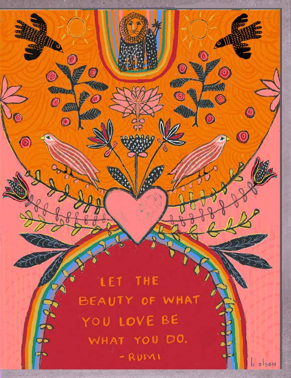 Lion Heart Rumi Quote Love Card