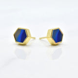 Sapphire Hex Earrings