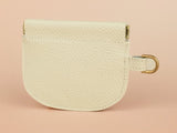 Leather Pop Wallet in Bone White - Cold Gold