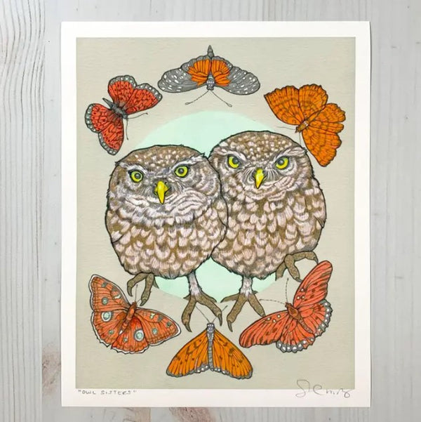 Owl Sisters Print