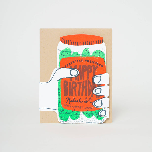 Pickle Birthday Die-cut Letterpress Card