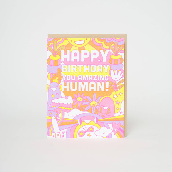 Birthday Amazing Human Letterpress Card