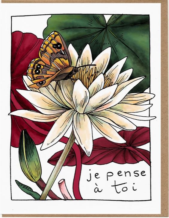 Je Pense A Toi - Thinking of You Greeting Card