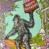 Happy Birthday Sasquatch Riding a One Wheel