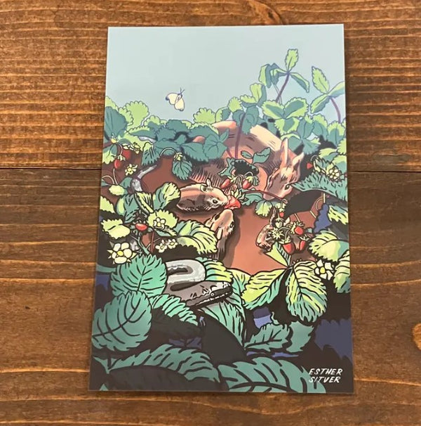The Strawberry Patch Postcard - Esther Sitver