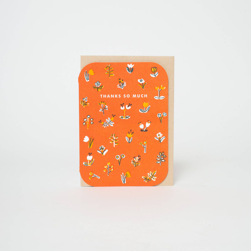 Thank You Little Flowers Letterpress Card