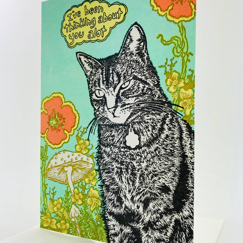 I've Been Thinking About You Cat & Flowers