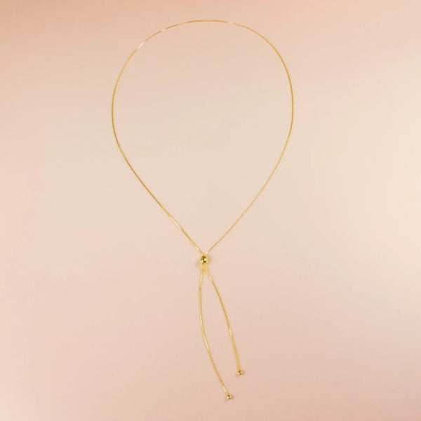 Cold Gold Infinity Bolo Necklace - Gold