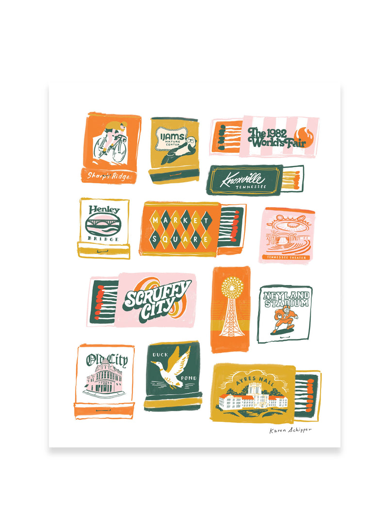 Knoxville Matchbook Art Print