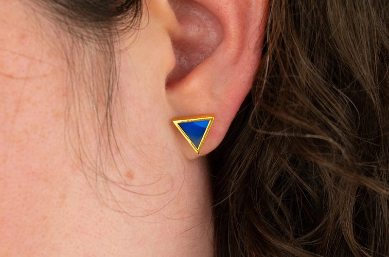 Sapphire Tri Earrings