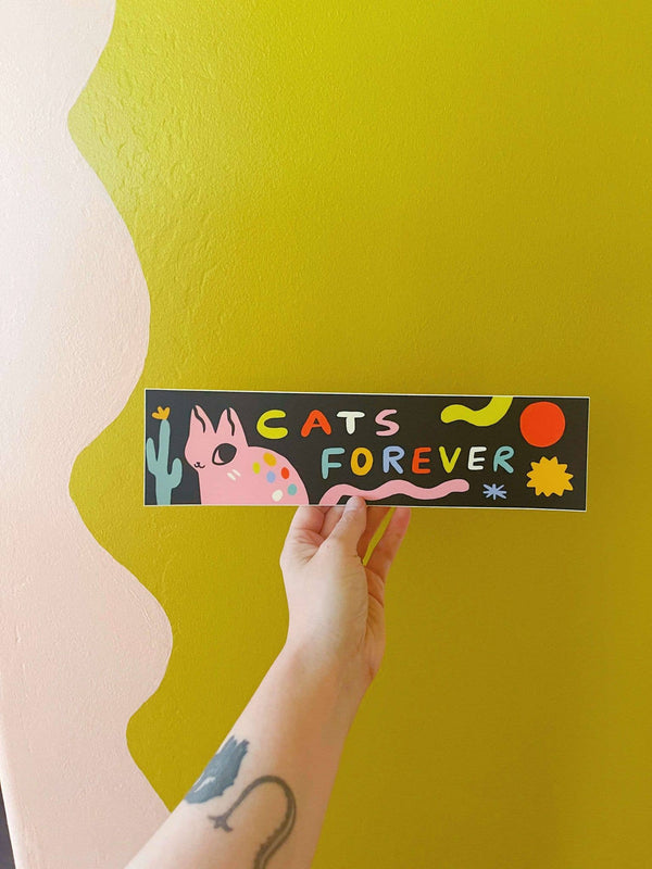 Cats forever matte giant bumper sticker