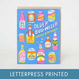 Bud Wiser Birthday Punny Letterpress Card
