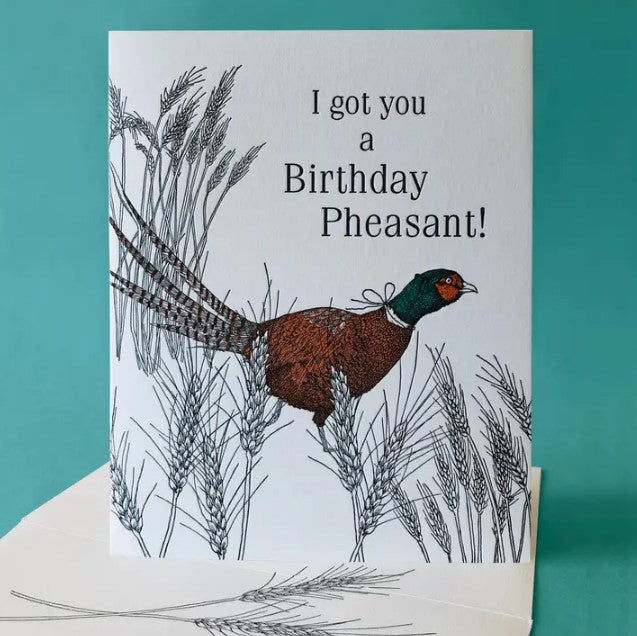 Wheat Pheasant Birthday Card