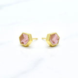 Rose Hex Earrings - Cold Gold