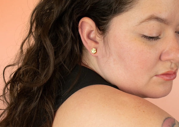 Jewel Hex Earrings - Cold Gold
