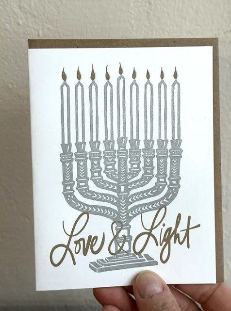 Menorah Love & Light Hanukkah Card