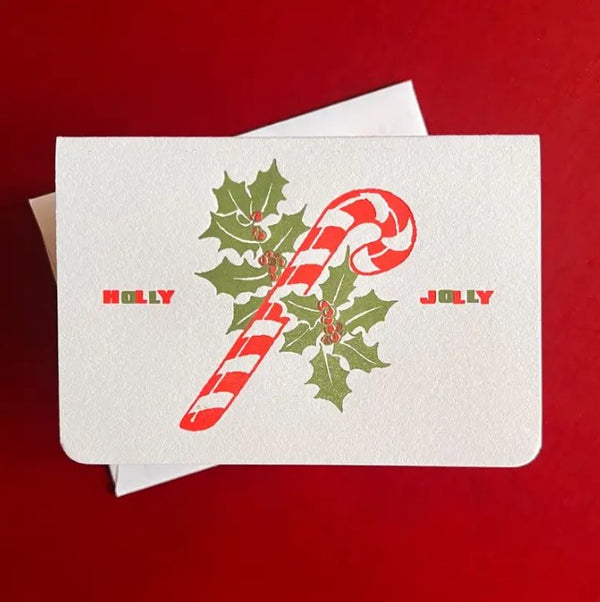 Holly Jolly Candy Cane Card