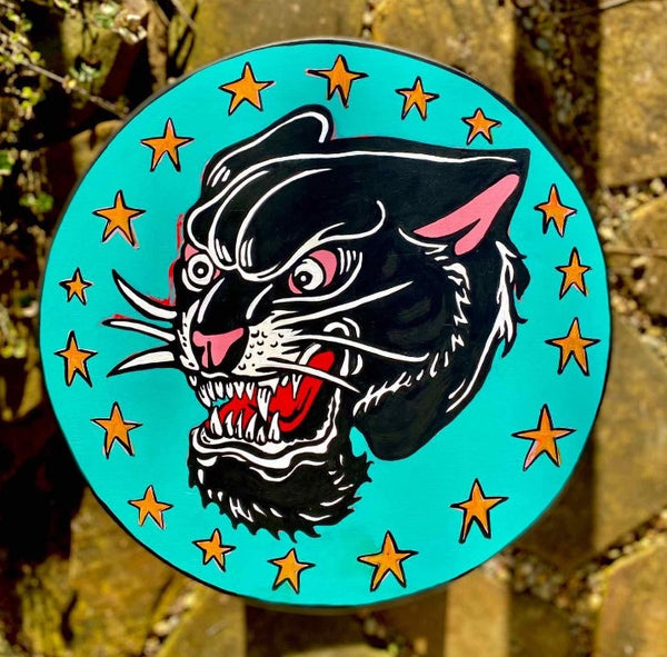 Black Cat on Turquoise - Ryan Blair