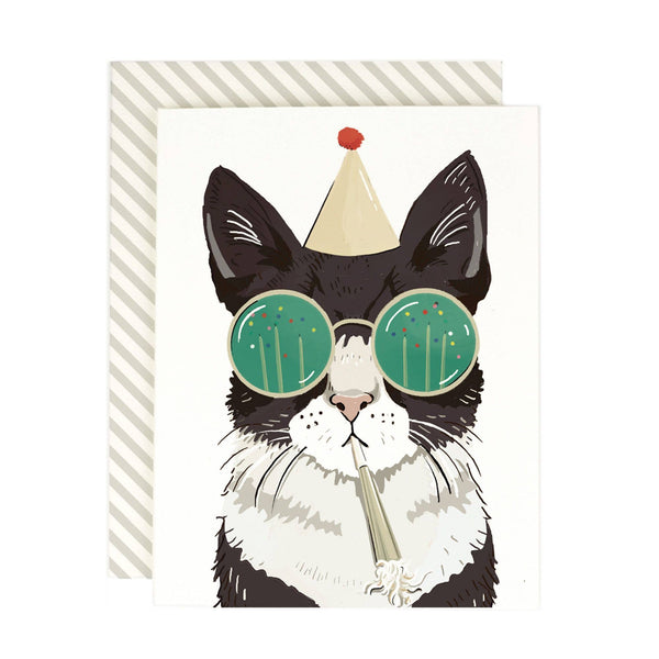 Birthday Party Cat Greeting Card